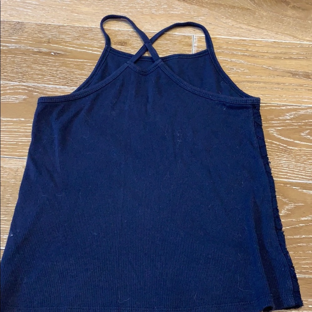 Abercrombie Kids navy blue flower print halter top